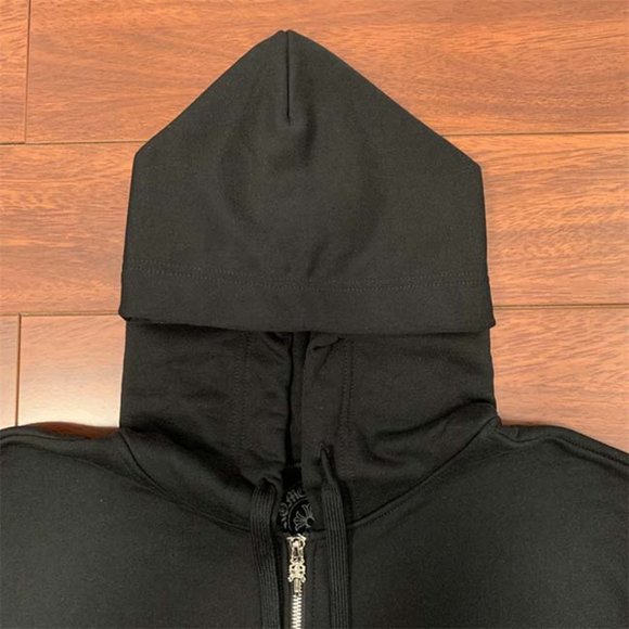 Chrome Hearts Shoulder Logo Zip Up Black Hooded Sweatshirt - Picture 10 of 15